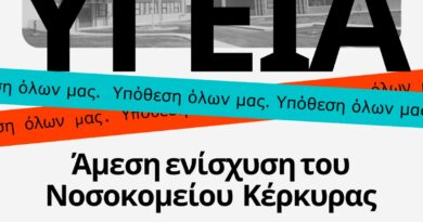 Παγκερκυραικό συλλαλητήριο για την υγεία την Τρίτη 10 Φεβρουαρίου στις 18.00 στη Πόρτα Ριάλα