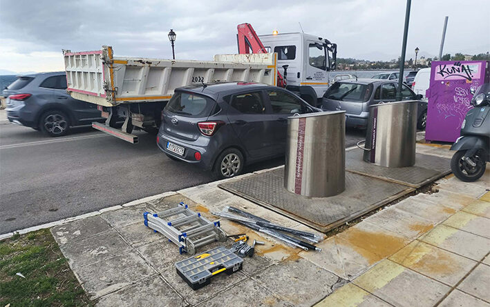 Κέρκυρα: Σε εξέλιξη η συντήρηση των υπογειοποιημένων κάδων – Προβληματισμός για τα εκτός λειτουργίας σημεία