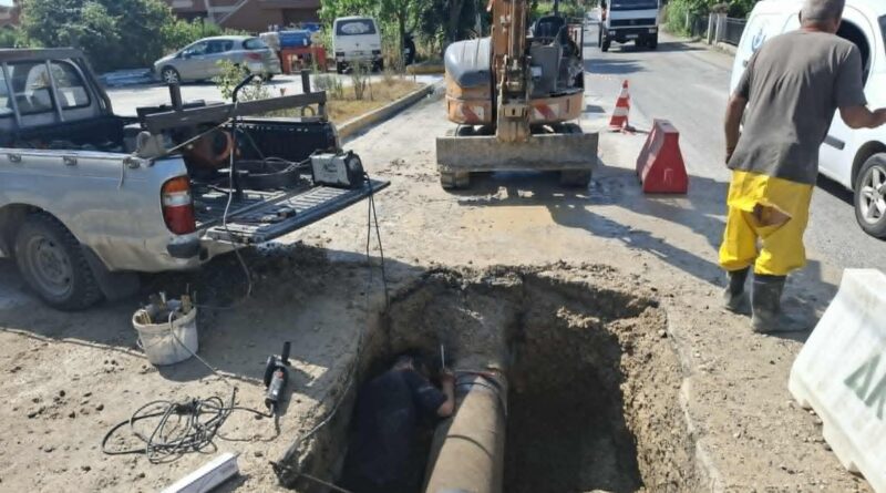 Έως το μεσημέρι η πλήρης αποκατάσταση της υδροδότησης στην πόλη.  Συνεχίζονται οι εργασίες στον κεντρικό αγωγό